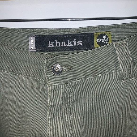 Levi’s Vintage Silver Tab Khakis Size 11 US Green Cargo Pants Baggy Straight Leg - Picture 4 of 10